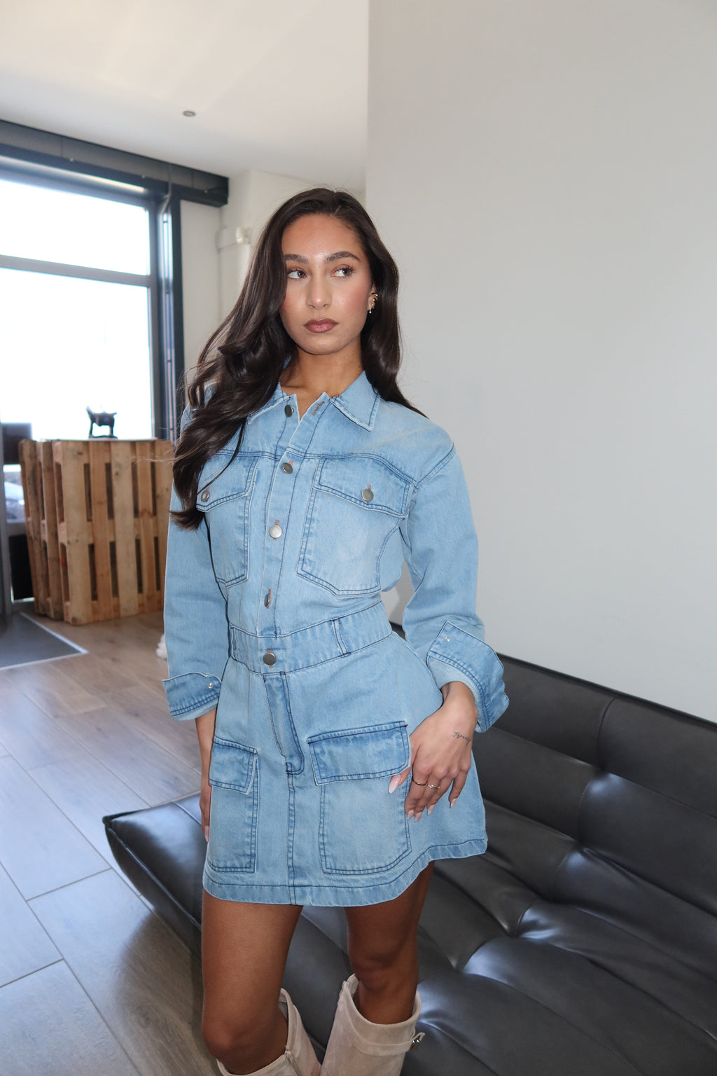 CITY DENIM DRESS – OVERSIZED – DENIM BLUE