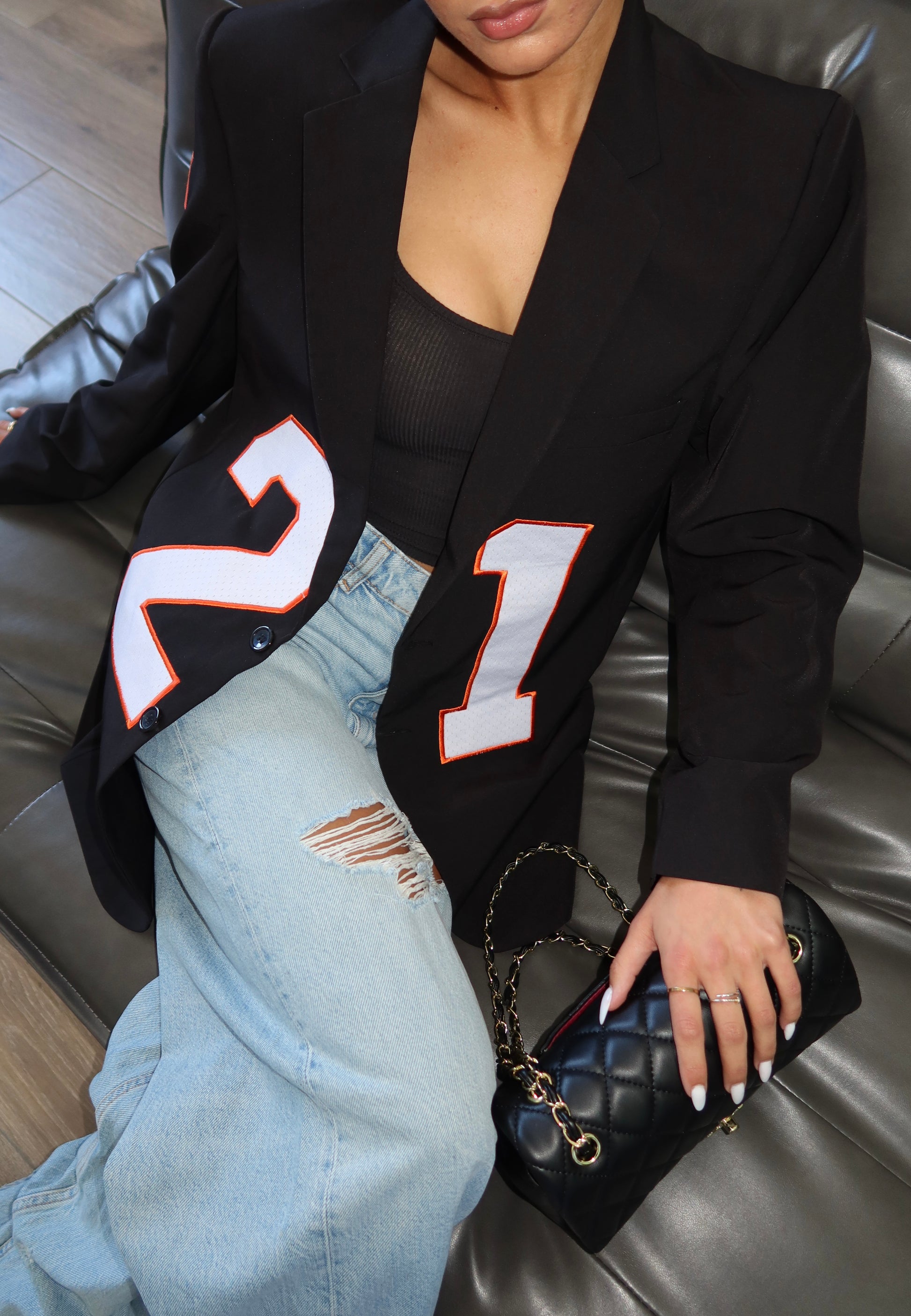 CC 21 JERSEY BLAZER SS25 – BLACK